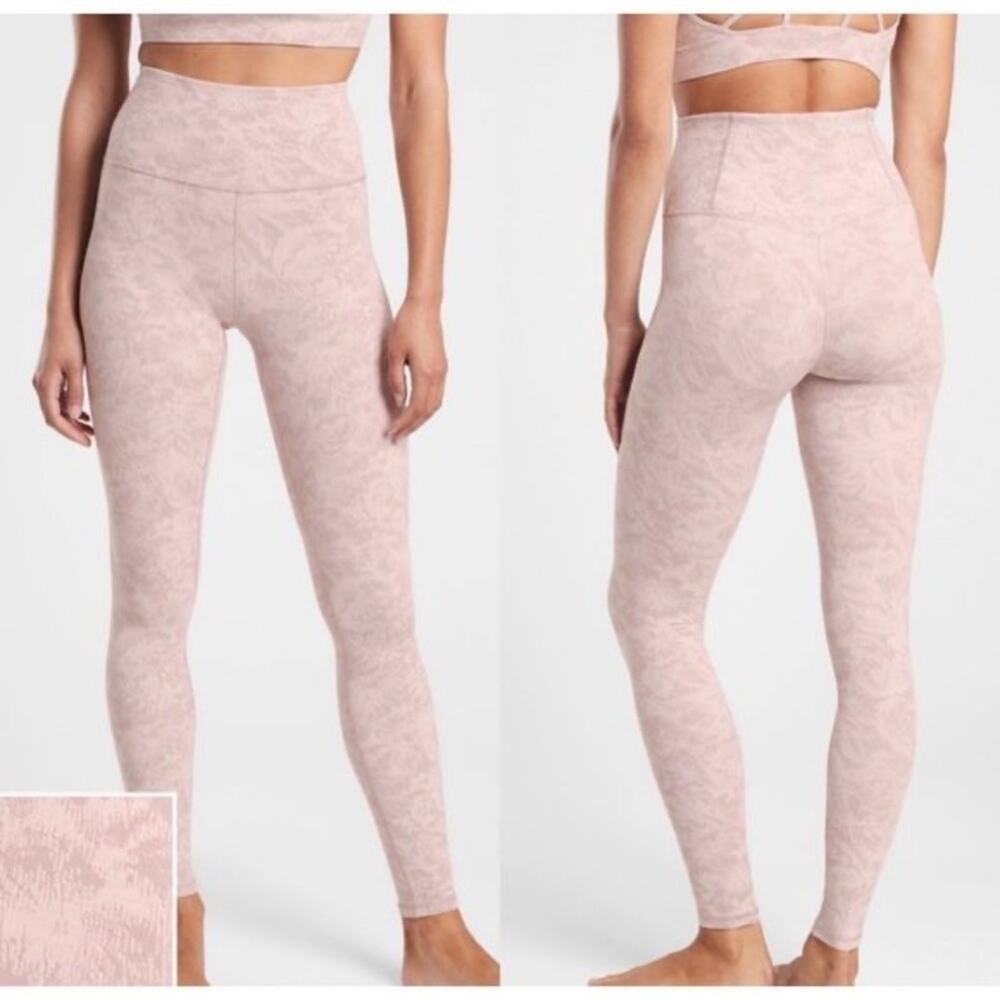 Athleta Blush Pink Elation Texture High Rise Tights Size XS